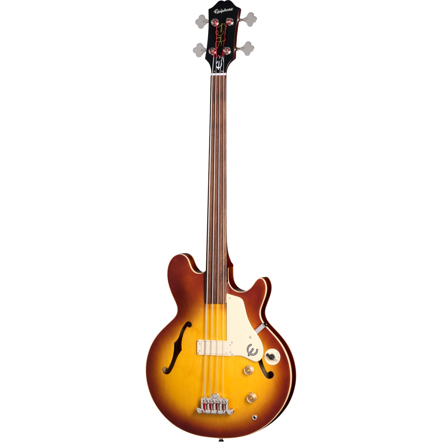 Epiphone Jack Casady Fretless Bass Aged Royal Tan Semi-Hollow Electric Fretless Bass with Premium Gig Bag Epiphone Jack Casady Fretless Bass Aged Royal Tan Semi-Hollow Electric Fretless Bass with Premium Gig Bag von Epiphone