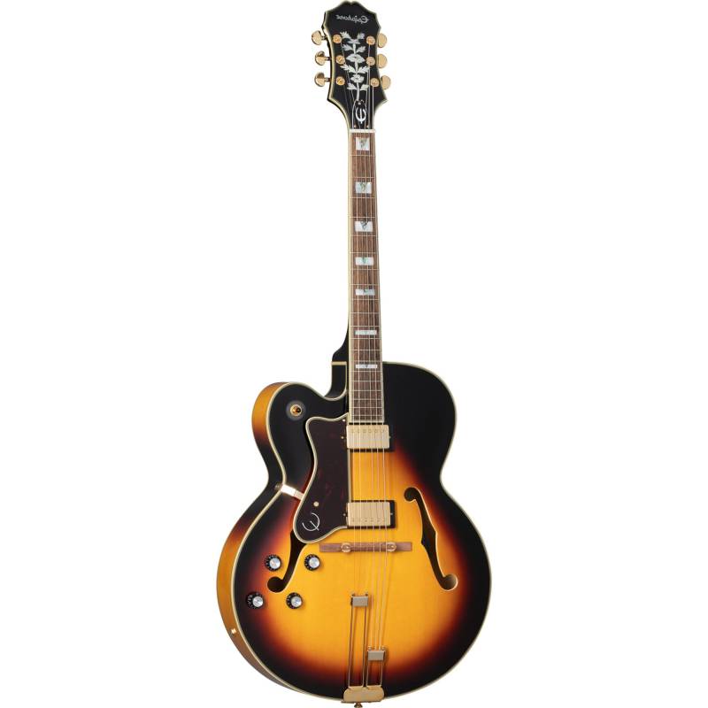 Epiphone Original Collection Broadway Left-Handed Vintage Sunburst Left-Handed Semi-Acoustic Guitar with Premium Gig Bag von Epiphone