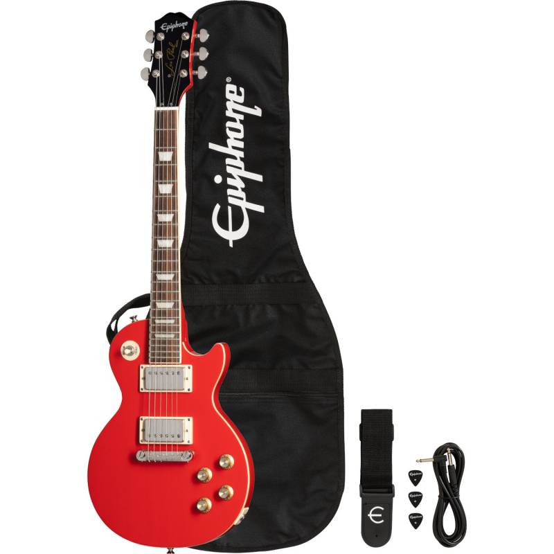 Epiphone Power Players Les Paul Lava Red 7/8 Electric Guitar with Gig Cable, Jack Lead & Plectrums von Epiphone