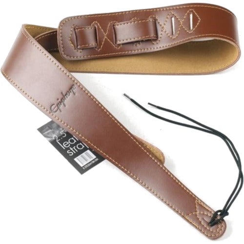 Epiphone Premium Leather Guitar Strap Brown Guitar Strap von Epiphone