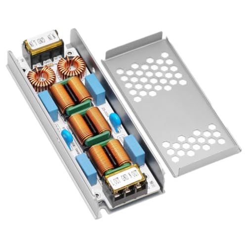Epodmalx EMI-Filter 10 A, Unterdrücker elektromagnetischer Störungen mit 4 Phasen, Luftreiniger, EMC Audio-Verstärker, gemeinsame Leistung mit Gehäuse von Epodmalx
