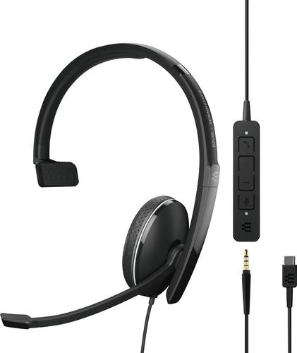 EPOS Telefon On Ear Headset kabelgebunden Mono Schwarz Noise Cancelling Lautstärkeregelung, Mikrofo von Epos