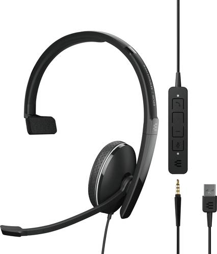 EPOS Telefon On Ear Headset kabelgebunden Mono Schwarz Noise Cancelling Lautstärkeregelung, Mikrofo von Epos