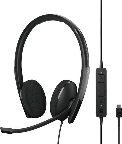 EPOS Telefon On Ear Headset kabelgebunden Stereo Schwarz Noise Cancelling Lautstärkeregelung, Mikro von Epos