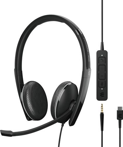 EPOS Telefon On Ear Headset kabelgebunden Stereo Schwarz Noise Cancelling Lautstärkeregelung, Mikro von Epos