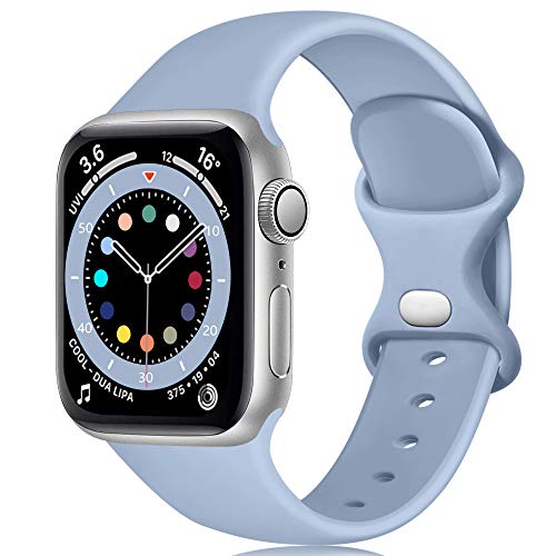 Epova Armband Kompatibel mit Apple Watch Armband 38mm 40mm 41mm, Weiches Silikon Ersatz Armband Kompatibel mit iWatch SE Series 9 8 7 6 5 4 3 2 1, Lila von Epova