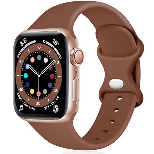 Epova Armband Kompatibel mit Apple Watch Armband 42mm 44mm 45mm 49mm, Weiches Silikon Ersatz Armband Kompatibel mit Apple Watch Ultra/Ultra 2/ iWatch SE Series 9 8 7 6 5 4 3 2 1, Braun von Epova