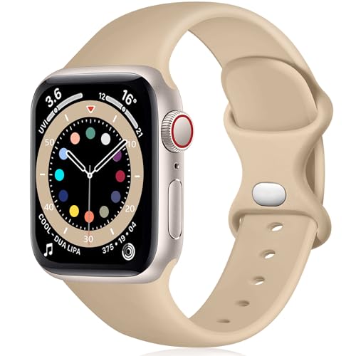 Epova Armband Kompatibel mit Apple Watch Armband 42mm 44mm 45mm 49mm, Weiches Silikon Ersatz Armband Kompatibel mit Apple Watch Ultra/Ultra 2/ iWatch SE Series 9 8 7 6 5 4 3 2 1, Nussbraun von Epova