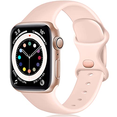 Epova Armband Kompatibel mit Apple Watch Armband 42mm 44mm 45mm 49mm, Weiches Silikon Ersatz Armband Kompatibel mit Apple Watch Ultra/Ultra 2/ iWatch SE Series 9 8 7 6 5 4 3 2 1, Rosa von Epova