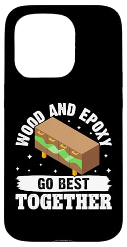Epoxid-Holzbearbeitung: Holz und Epoxid Hülle für iPhone 15 Pro von Epoxy Woodworking Designs For Resin Furniture Art