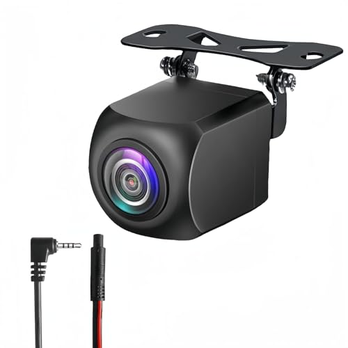 Epronic 4 Pin Rückfahrkamera für Tragbare Autoradio Carplay 2.5mm Jack Autokamera Unterstützung Spiegelbild AHD 1080P Wasserdicht Rückfahrkamera mit 23 Ft 4 Pin 2.5mm Stecker von Epronic