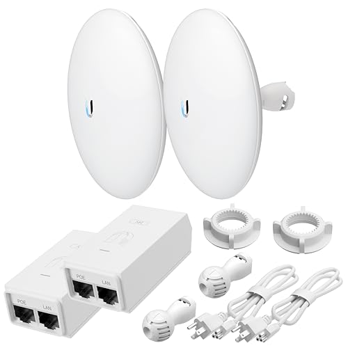 Vorkonfiguriertes Paket mit 2 Ubiquiti NanoBeam NBE-5AC-GEN2 19 db, 5 GHz – 2 Einheiten-Set, 100 % konfiguriert als drahtlose Netzwerkbrücke, Punkt zu Punkt, Punkt zu Mehrpunkt von Epsilont