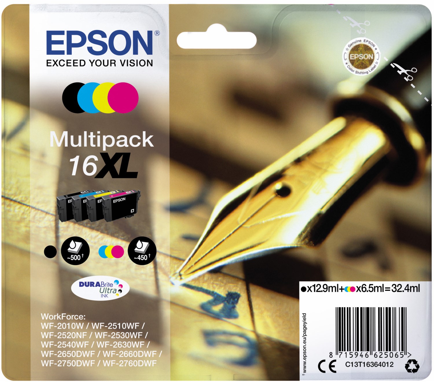 16XL DURABrite Ultra Multipack 4-farbig 16XL DURABrite Ultra Multipack 4-farbig von Epson