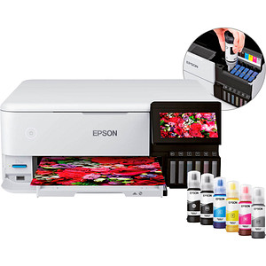 AKTION: EPSON EcoTank ET-8500 3 in 1 Tintenstrahl-Multifunktionsdrucker weiß mit CashBack von Epson