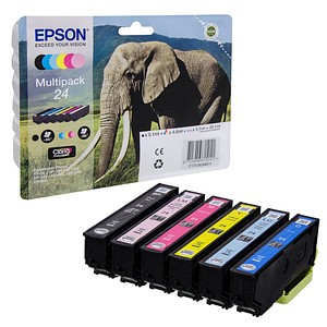 EPSON 24 / T2428 schwarz, cyan, magenta, gelb, light cyan, light magenta Druckerpatronen, 6er-Set EPSON 24 / T2428 schwarz, cyan, magenta, gelb, light cyan, light magenta Druckerpatronen, 6er-Set von Epson
