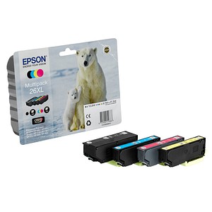 EPSON 26XL / T2636XL  schwarz, cyan, magenta, gelb Druckerpatronen, 4er-Set von Epson