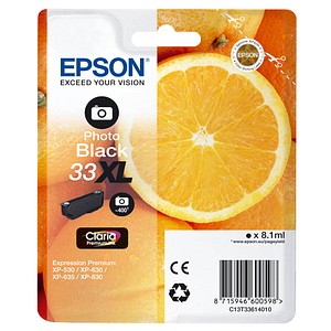 EPSON 33XL / T3361XL  photo schwarz Druckerpatrone von Epson