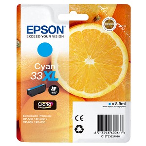 EPSON 33XL / T3362XL cyan Druckerpatrone EPSON 33XL / T3362XL cyan Druckerpatrone von Epson