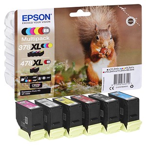 EPSON 378XL/478XL /T379D4  schwarz, cyan, magenta, gelb, rot, grau Druckerpatronen, 6er-Set von Epson