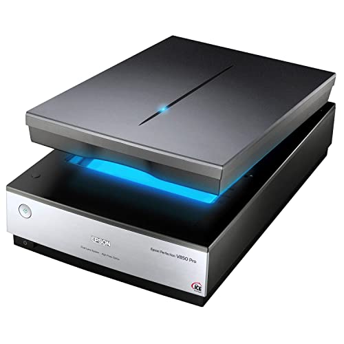 Epson Perfection V850, professioneller Fotoscanner, Scanner zum Digitalisieren von Fotos, Vorlagen, Dias und Negativen, Flachbettscanner mit hoher Auflösung, schwarz/silber von Epson