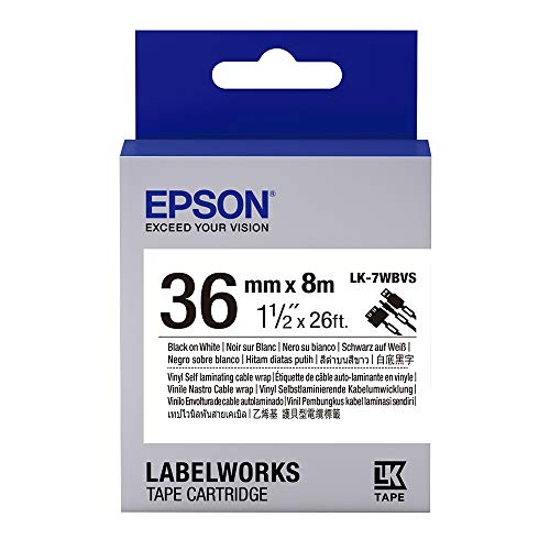 EPSON - LABELWORKS SUPPLIES S6 LK-7WBVS Tapes Vinyl Label Tape White Black 36 MM 8 M von Epson