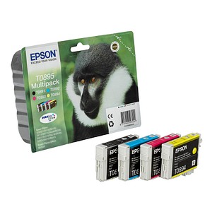 EPSON T0895  schwarz, cyan, magenta, gelb Druckerpatronen, 4er-Set von Epson