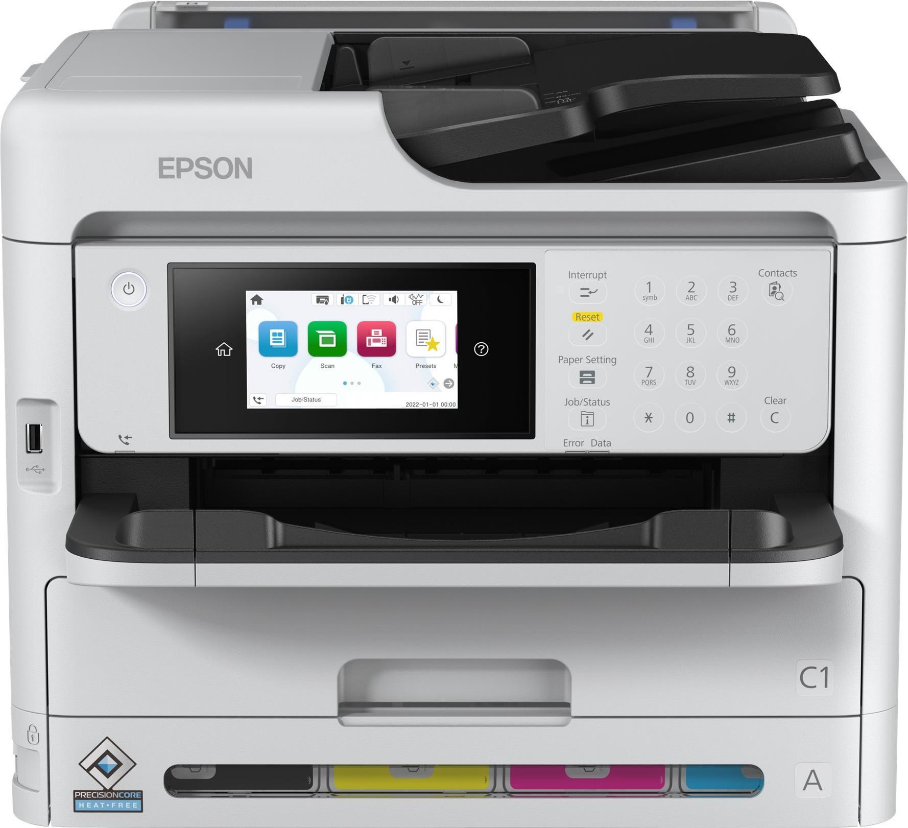 Epson WorkForce Pro WF-C5890DWF - Multifunktionsdrucker - Farbe - Tintenstrahl - A4/Legal (Medien) - bis zu 25 Seiten/Min. (Drucken) - 330 Blatt - 33.6 Kbps - Wi-Fi(n), USB 2.0, Gigabit LAN, USB 2.0-Host, NFC (C11CK23401) von Epson