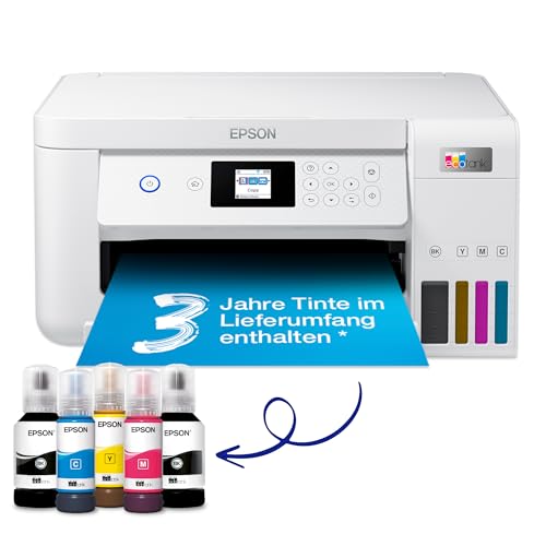 Epson EcoTank ET-2856 A4-Multifunktions-Wi-Fi-Tintentankdrucker, mit einem im Lieferumfang enthaltenen Vorrat an Tinten bis zu 3 Jahren von Epson
