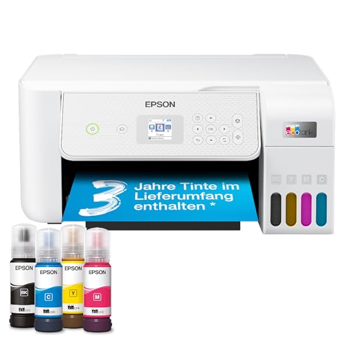 Epson EcoTank ET-2876 A4-Multifunktions-Wi-Fi-Tintentankdrucker, mit einem im Lieferumfang enthaltenen Vorrat an Tinten bis zu 3 Jahren von Epson
