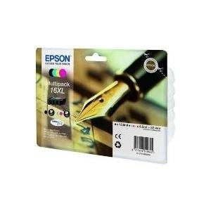 Epson 16XL Multipack - 4er-Pack - Größe XL - Schwarz, Gelb, Cyan, Magenta - Original - Tintenpatrone - für WorkForce WF-2010, WF-2510, WF-2520, WF-2530, WF-2540, WF-2630, WF-2650, WF-2660 (C13T16364010) von Epson