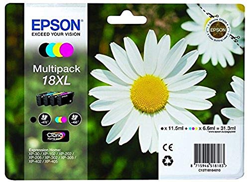 Epson C13T18164022 Multi-Pack (Schwarz, Gelb, Magenta, Cyan) Original Tintenpatronen Pack of 1 von Epson