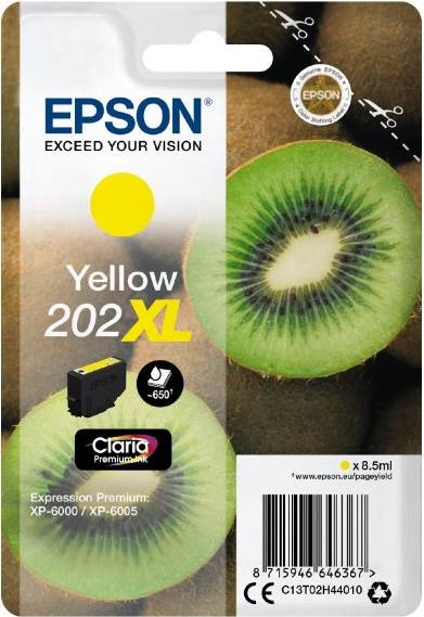 Epson 202XL - 8,5 ml - XL - Gelb - Original - Blisterverpackung - Tintenpatrone (C13T02H44010) von Epson