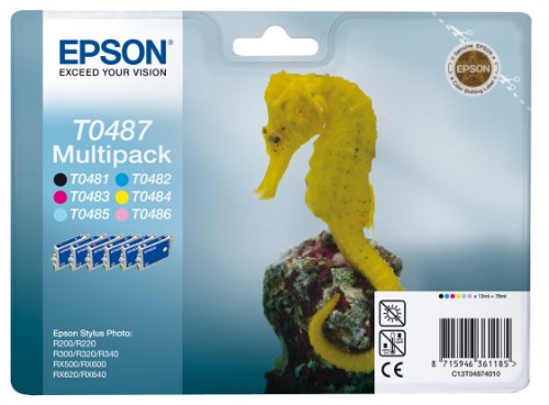Epson 235B354 T0487 Tintenpatrone Seepferd, Multipack 6-farbig von Epson