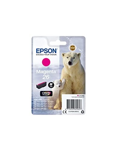 Epson 235M190 Original 26 Tinte Eisbär (XP-600, XP-700, XP-800, XP-510, XP-710, XP-615, XP-610, XP-810, XP-720, XP-820, XP-520, XP-620, XP-625), magenta von Epson