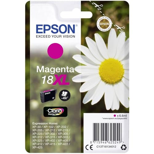 Epson 235M196 Orginal 18XL Tinte Gänseblümchen, XP-305 XP-402 XP-215 XP-312 XP-315 XP-412 XP-415 XP-225 XP-322 XP-325 XP-422 XP-425, Normalverpackung, XL, (magenta) von Epson