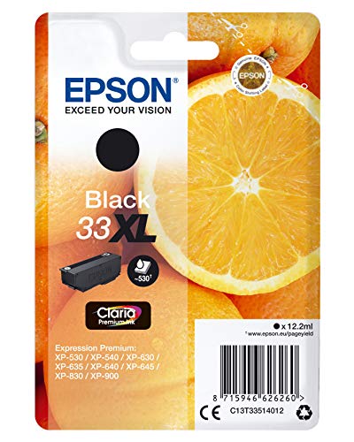 Epson 235M231 Original 33XL Tinte Orange (XP-530, XP-630, XP-635, XP-830, XP-540, XP-640, XP-645, XP-900, XP-7100), schwarz von Epson