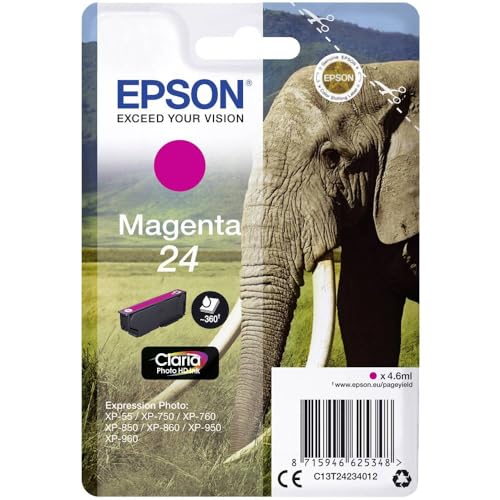 Epson 235M275 Original 24 Tinte Elefant (XP-750, XP-850, XP-950, XP-55, XP-760, XP-860, XP-960, XP-970), magenta von Epson