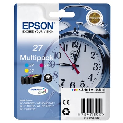 Epson 27 Original Druckerpatronen Multipack Gelb Cyan Magenta T2705 von Epson