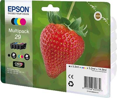 Epson 29 Multipack - 4er-Pack - Schwarz, Gelb, Cyan, Magenta - Original - Tintenpatrone (C13T29864010) von Epson