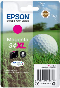 Epson 34XL - 10,8 ml - XL - Magenta - Original - Blisterverpackung - Tintenpatrone (C13T34734010) von Epson