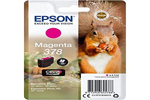 Epson 378 4.1 ml 360 Seiten magenta Tintenpatrone – Tintenpatronen (Epson, magenta, Expression Photo xp-8500, xp-8505 Expression Photo HD xp-15000, 4,1 ml, 360 Seiten) von Epson