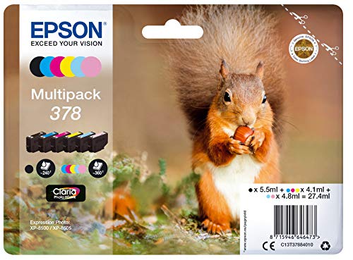 Epson 378 Squirrel Original Multipack, 6-Farben-Tintenpatronen, Claria Photo HD Ink von Epson