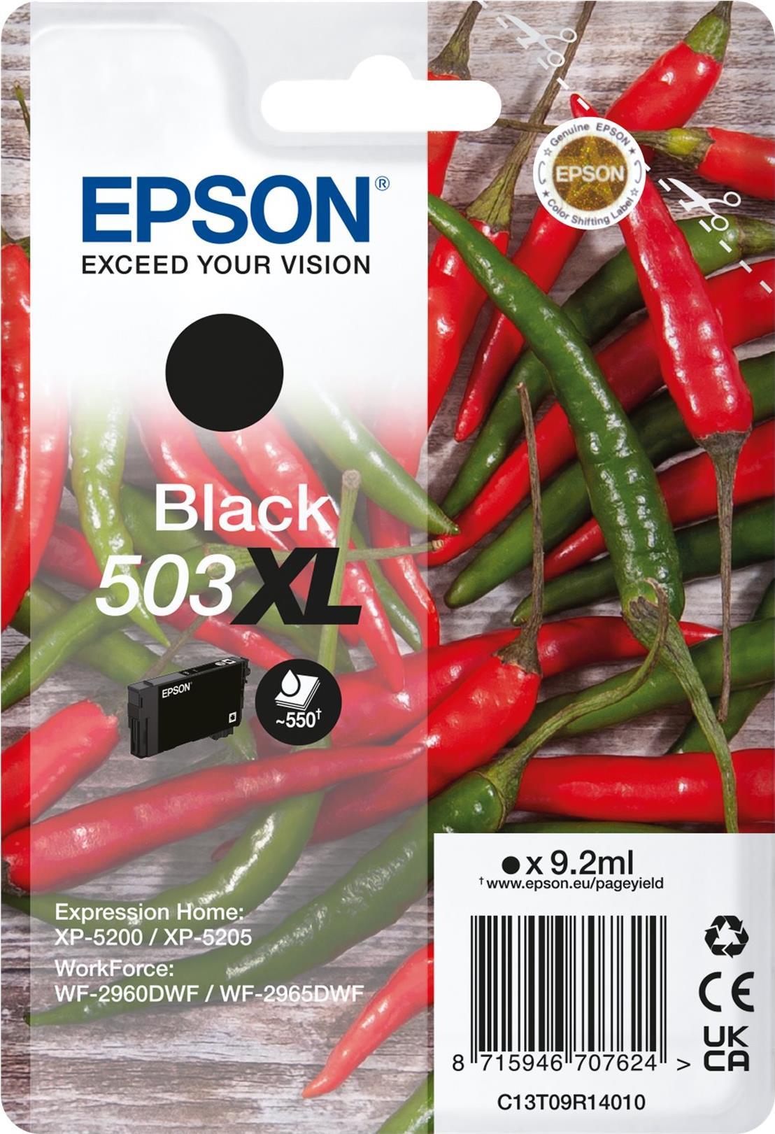 Epson 503XL Singlepack - 9.2 ml - XL - Schwarz - original - Blisterverpackung - Tintenpatrone - für WorkForce WF-2960 Epson 503XL Singlepack - 9.2 ml - XL - Schwarz - original - Blisterverpackung - Tintenpatrone - für WorkForce WF-2960 von Epson