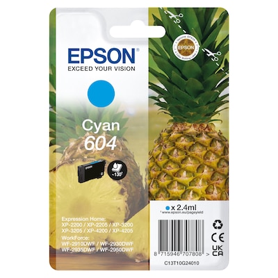 Epson 604 Original Druckerpatrone Cyan C13T10G24010 Ananas Tinte von Epson