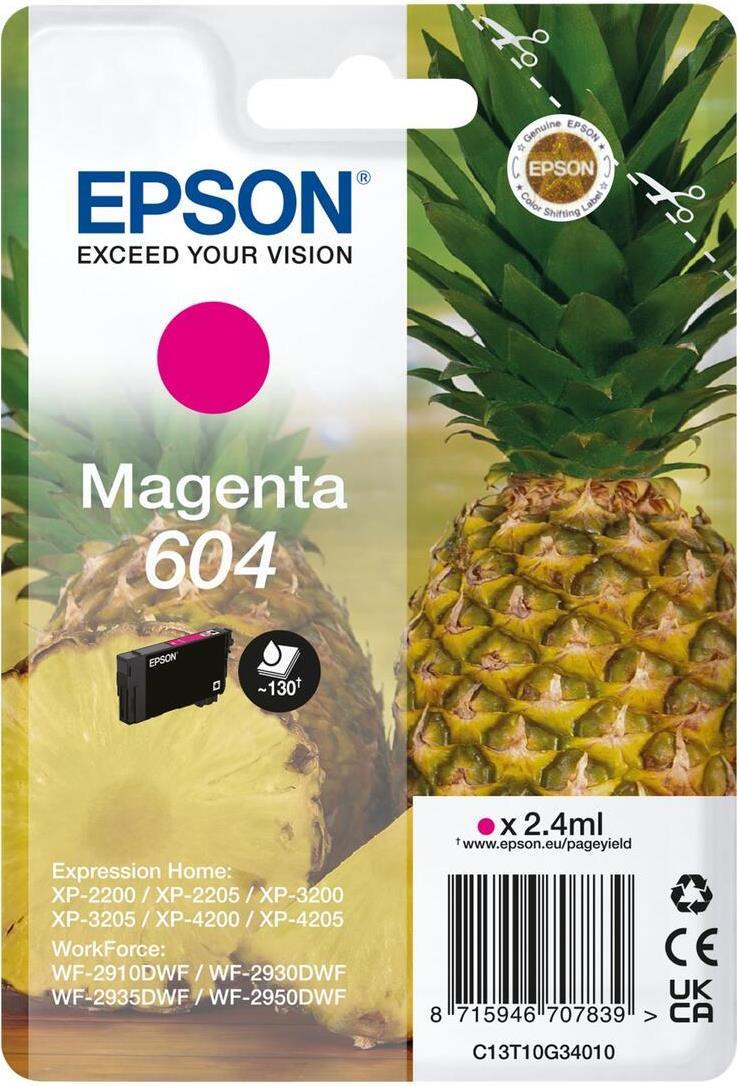 Epson 604 Singlepack - 2.4 ml - Magenta - original - Blisterverpackung - Tintenpatrone - f�r EPL 4200, Home Cinema 3200, Stylus Photo 2200 von Epson