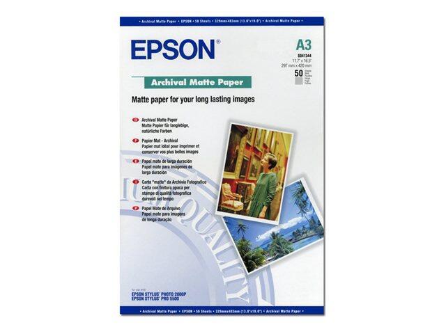 Epson Archival Matte Paper - Papier, matt - A3 (297 x 420 mm) - 192 g/m2 - 50... von Epson