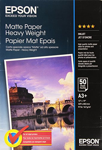 Epson C13S041264 Matte heavyweight Paper Inkjet 167g/m2 A3+ 50 Blatt Pack von Epson