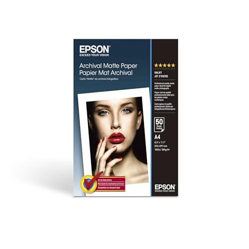 Epson C13S041342 Matte Archival Papier Inkjet 189g/m2 A4 50 Blatt Pack von Epson