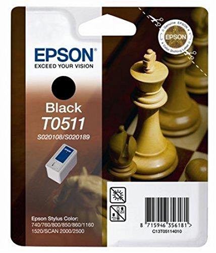 Epson C13T051140 Tintenpatrone schwarz für Stylus Color 740/760/800/850/860/1160/1520/SCAN 2000/2500 von Epson