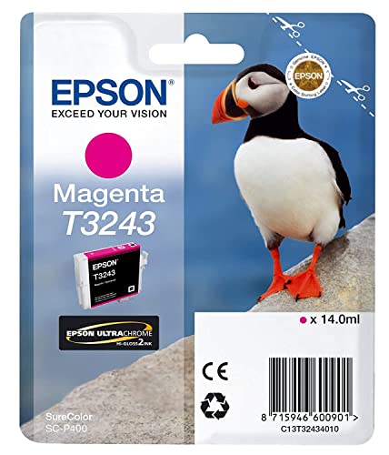 Epson C13T32434010 Tintenpatrone, T3243 Original, magenta One size Epson C13T32434010 Tintenpatrone, T3243 Original, magenta One size von Epson